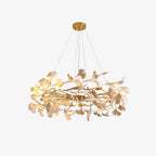 Aurora Chandelier Ginkgo Leaf Ceramic Sculptural