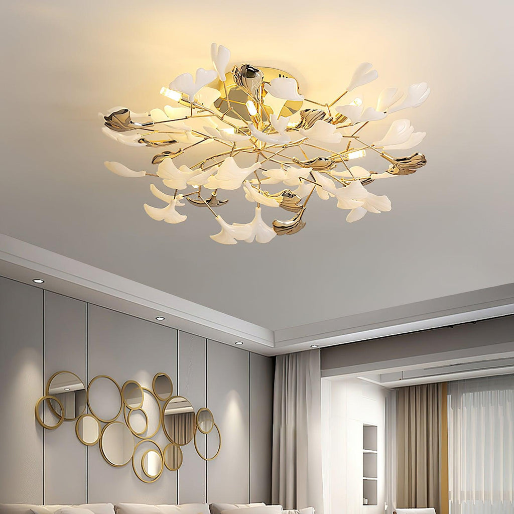 Artheel Premium Nordic Art Gingko Rotating Ceramics Ceiling Lamp