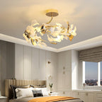 Artheel Premium Nordic Art Gingko Rotating Ceramics Ceiling Lamp