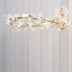Lustra Pendant Lamp Gingko Porcelain Leaves Gold