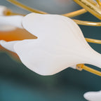 Lustra Pendant Lamp Gingko Porcelain Leaves Gold