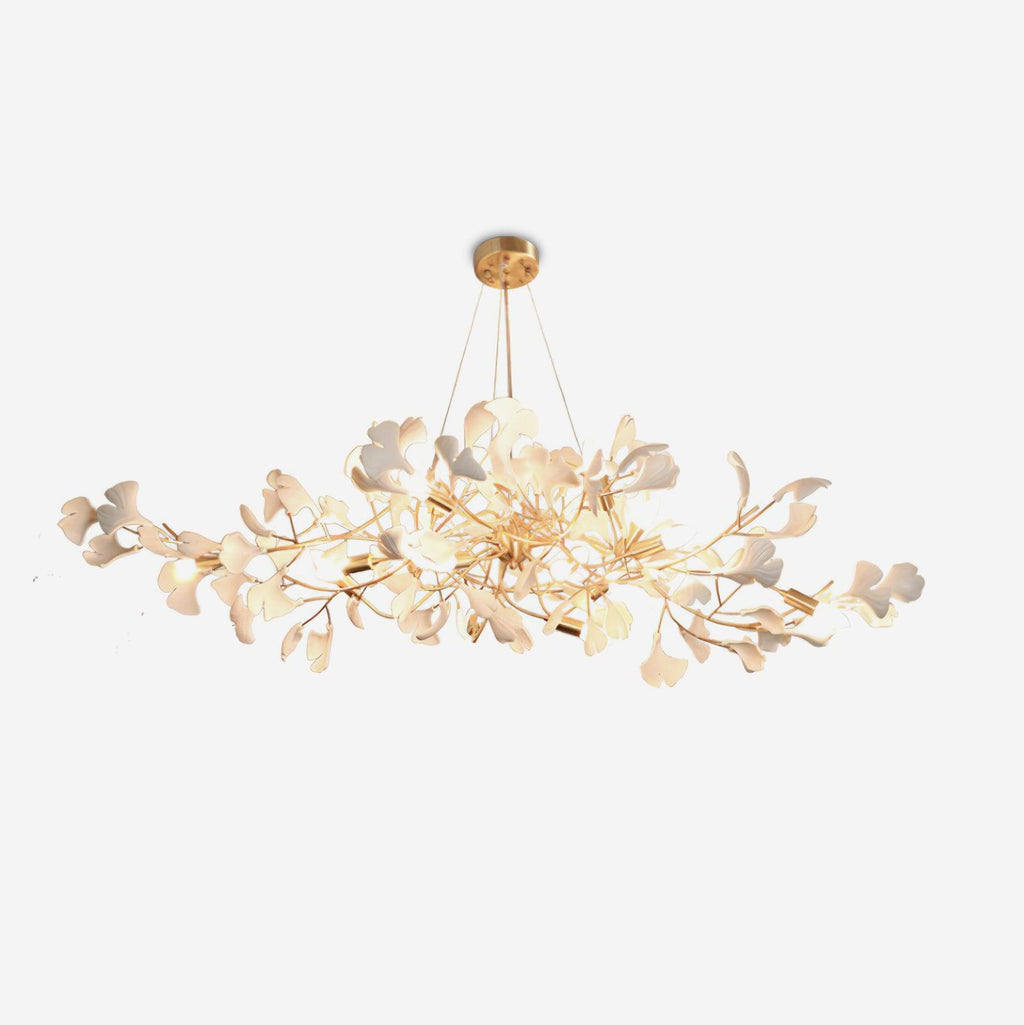 Gingko Chandelier Long Version Porcelain Nature Inspired