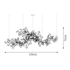 Gingko Chandelier Long Version Porcelain Leaf Branch Organic