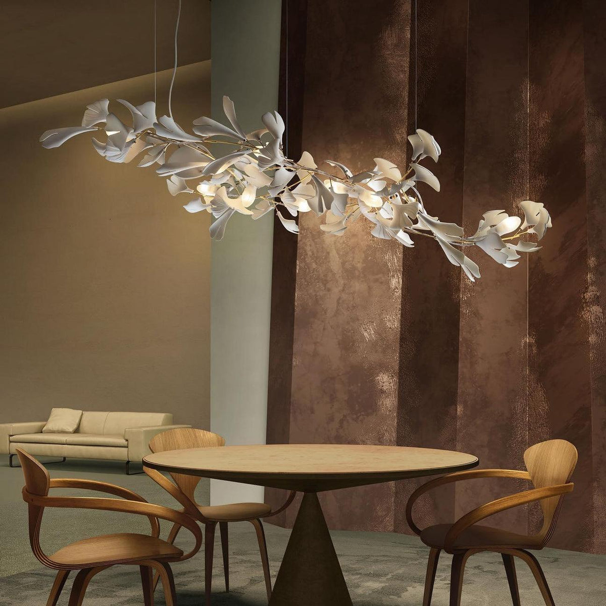 Gingko Chandelier A Style Leaf Branch Shape Modern Dining Room