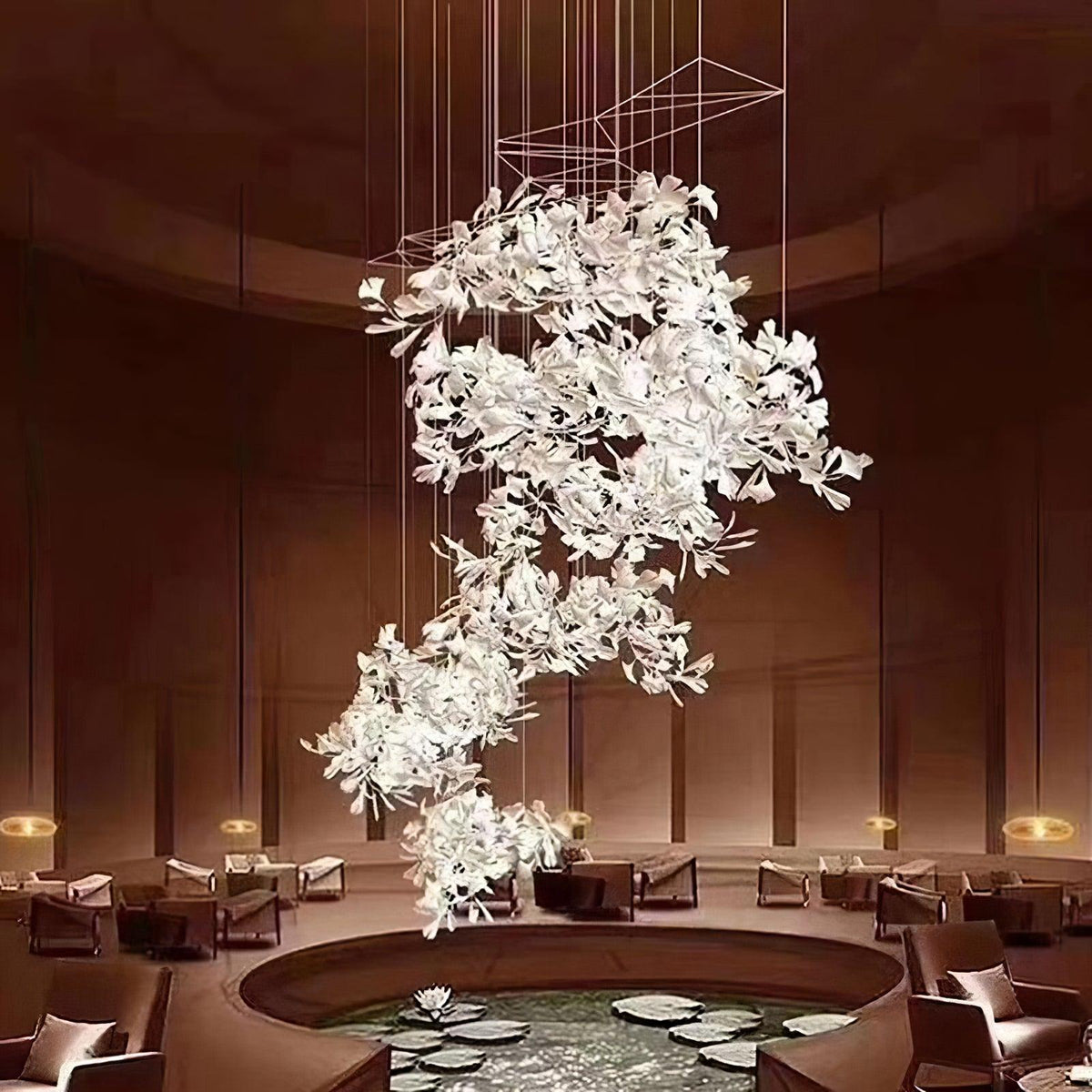 Gingko Chandelier F Style Nature-Inspired Elegance