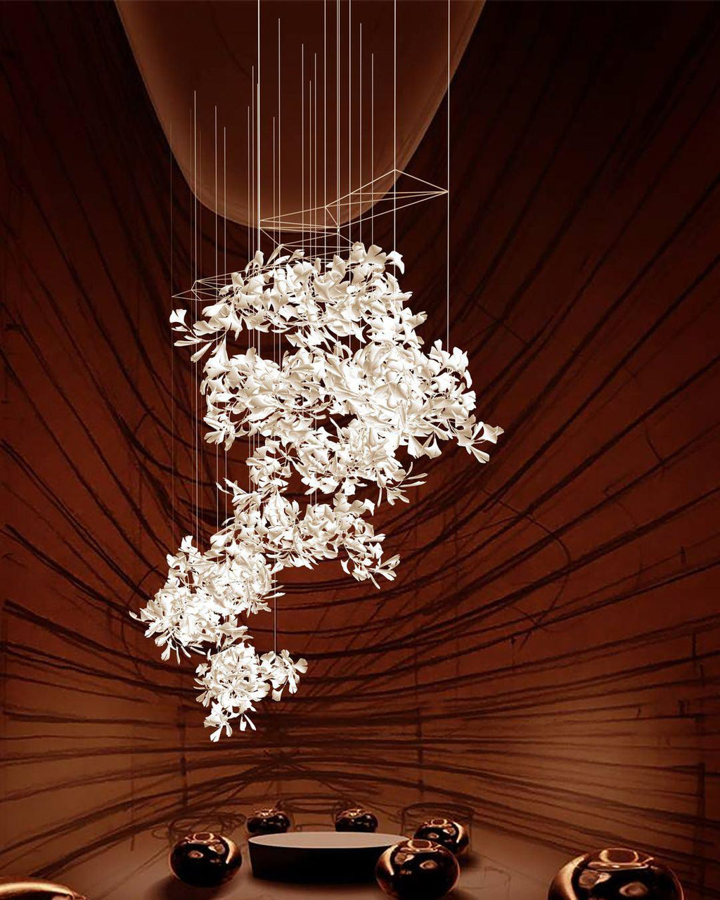 Gingko Chandelier F Style Nature-Inspired Elegance