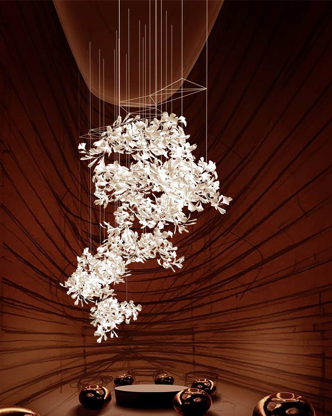 Gingko Chandelier F Style Nature-Inspired Elegance