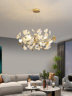 Olivia Ceramic Gingko  Chandelier Round and Rectangular Design