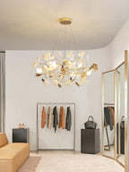 Olivia Ceramic Gingko  Chandelier Round and Rectangular Design