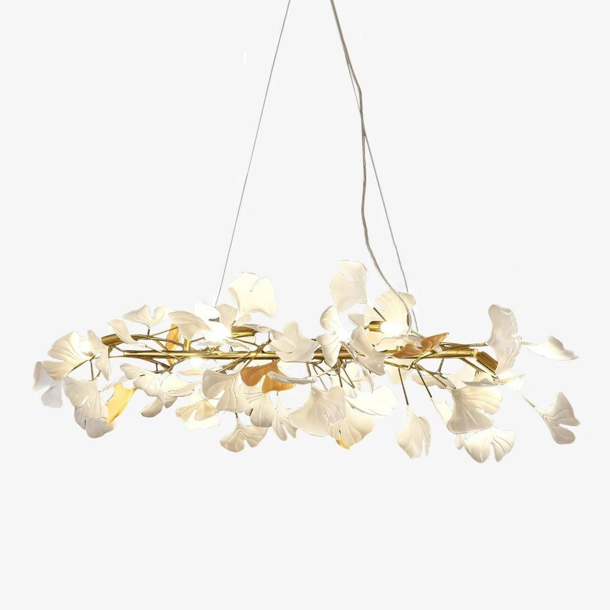Olivia Ceramic Gingko  Linear   Minimalist Chandelier