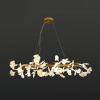 Olivia Ceramic Gingko  Linear   Minimalist Chandelier