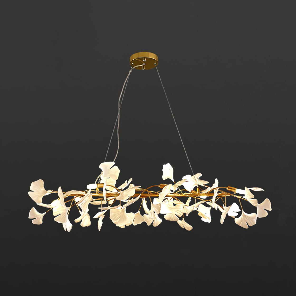 Olivia Ceramic Gingko  Linear   Minimalist Chandelier