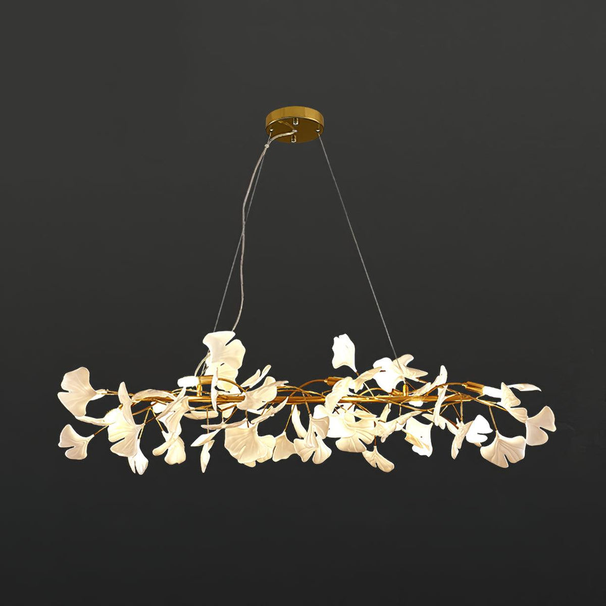 Olivia Ceramic Gingko  Linear   Minimalist Chandelier