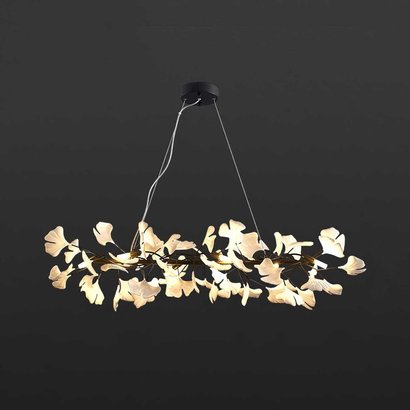 Olivia Ceramic Gingko  Linear   Minimalist Chandelier