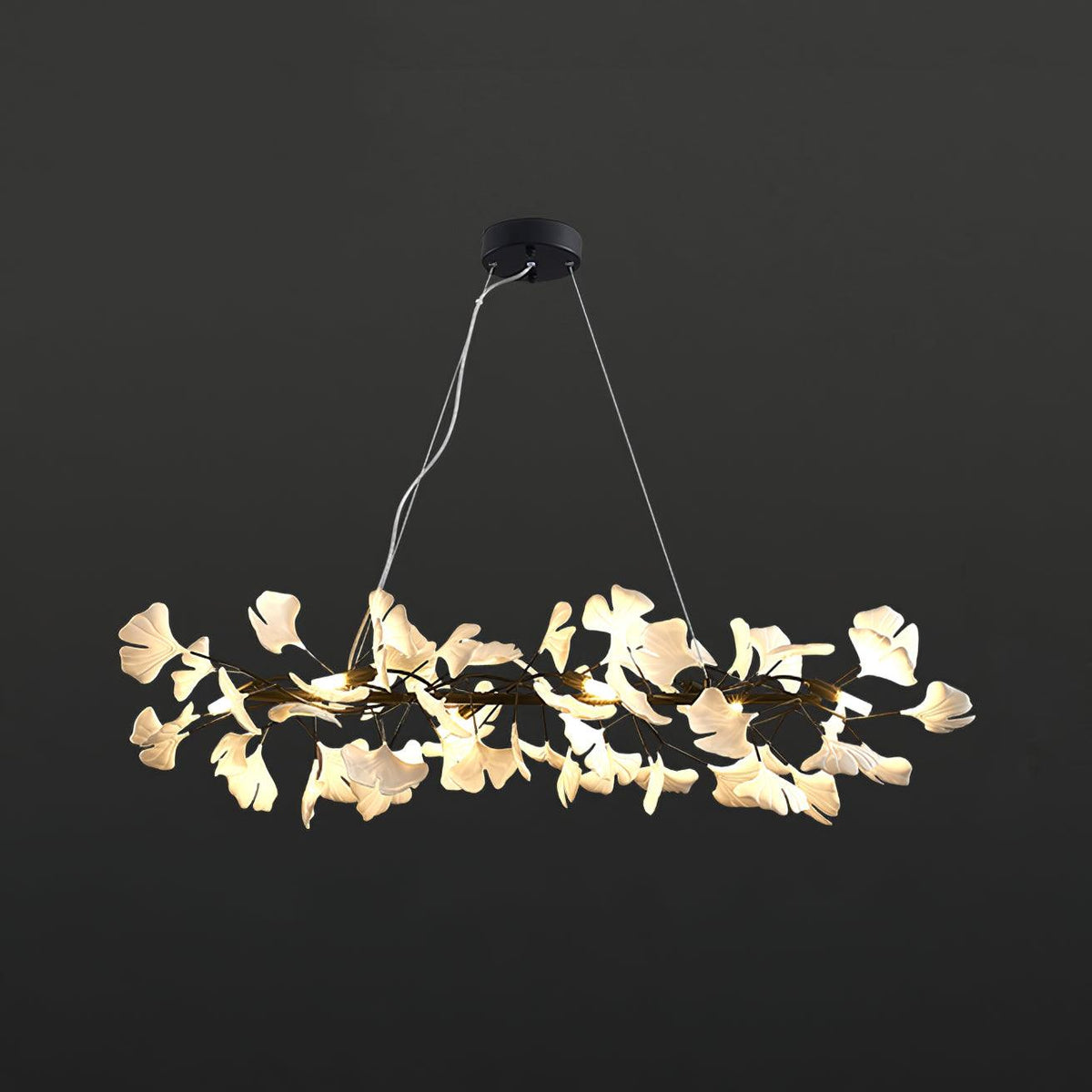 Olivia Ceramic Gingko  Linear   Minimalist Chandelier