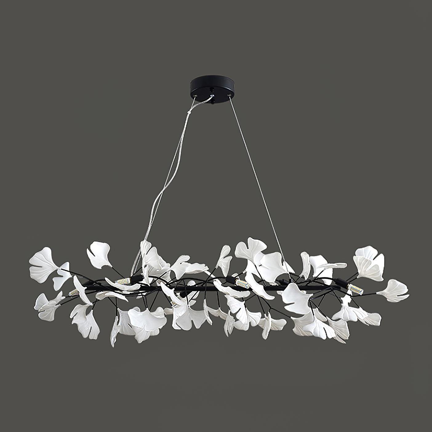 Olivia Ceramic Gingko  Linear   Minimalist Chandelier