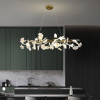 Chandelier Frame Ceramic Gingko White Gold Shade Modern Art