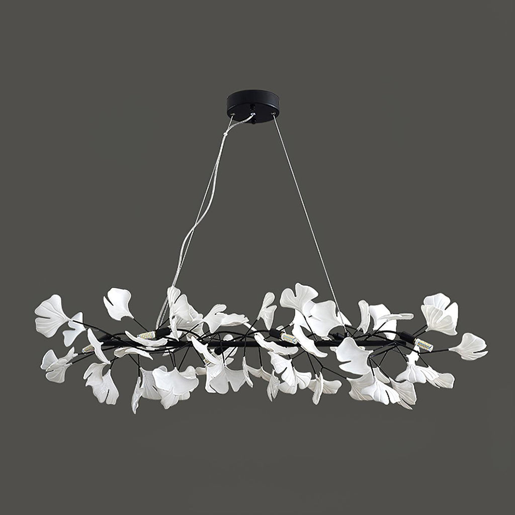 Chandelier Frame Ceramic Gingko White Gold Shade Modern Art
