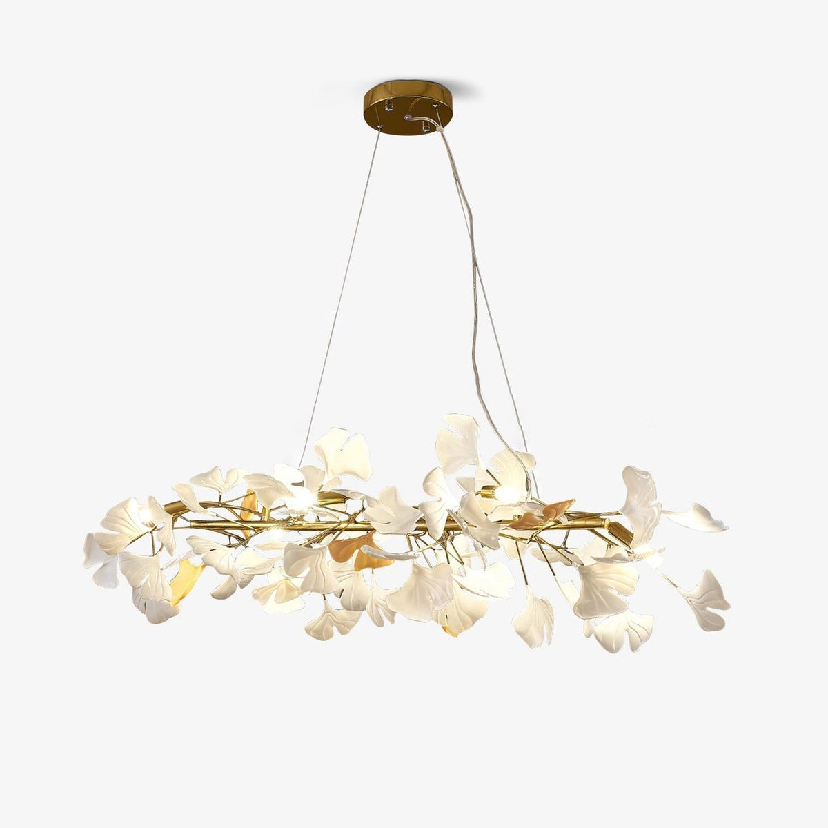 Olivia Ceramic Gingko  Linear   Minimalist Chandelier