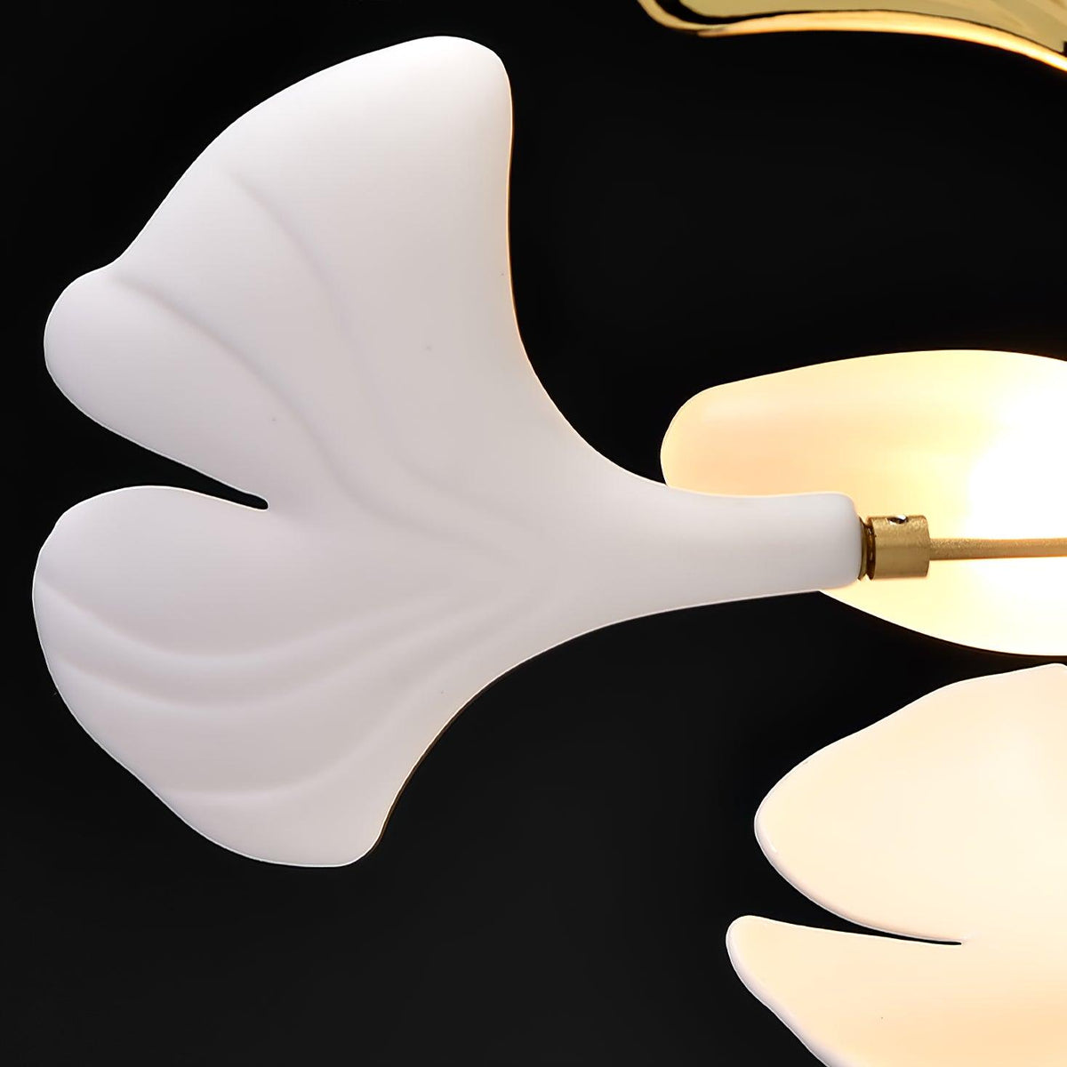 Olivia Ceramic Gingko  Leaf   Chandelier   Art Deco  Bent Downwards