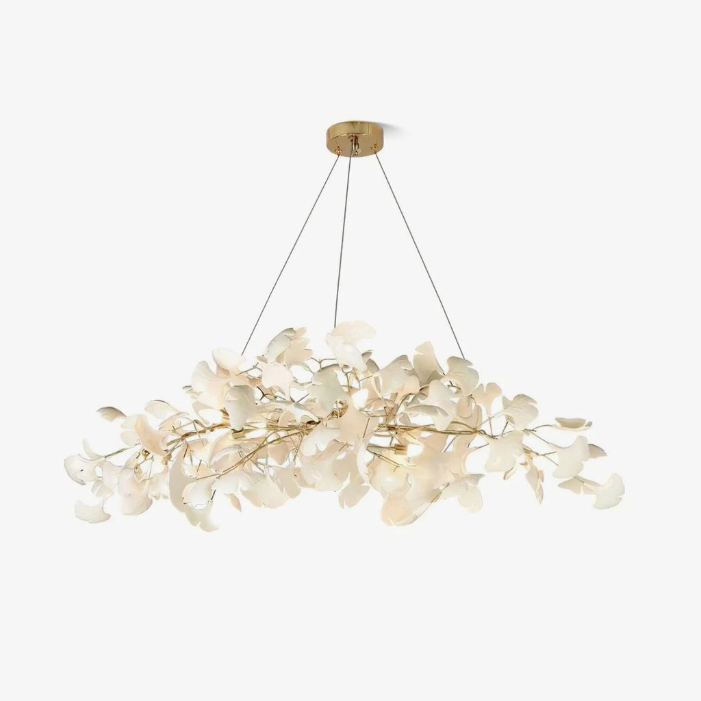 Olivia Ceramic Gingko  Leaf   Chandelier   Art Deco  Bent Downwards
