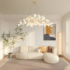 Olivia Ceramic Gingko  Leaf   Chandelier   Art Deco  Bent Downwards