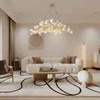 Olivia Ceramic Gingko  Leaf   Chandelier   Art Deco  Bent Downwards