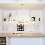 Olivia Ceramic Gingko  Leaf   Chandelier   Art Deco  Bent Downwards