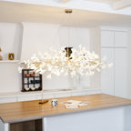 Olivia Ceramic Gingko  Leaf   Chandelier   Art Deco  Bent Downwards