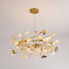 Aurora Chandelier Ginkgo Leaf Ceramic Sculptural