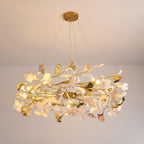 Aurora Chandelier Ginkgo Leaf Ceramic Sculptural