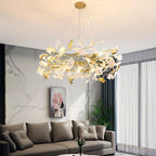 Aurora Chandelier Ginkgo Leaf Ceramic Sculptural