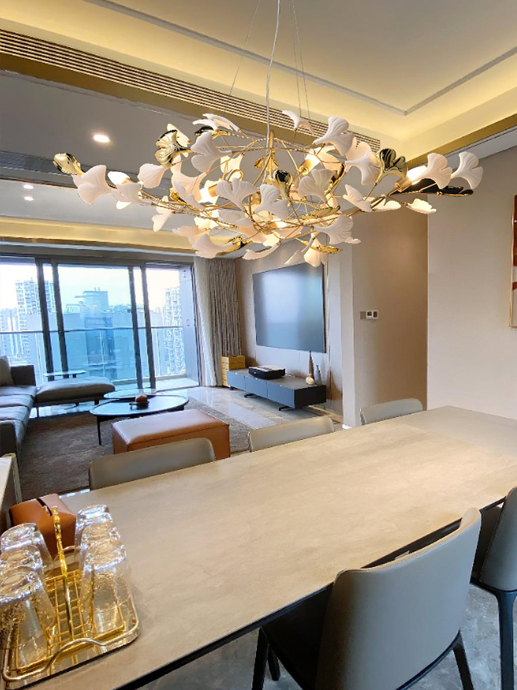 Gingko Chandelier S Style Nature-Inspired Elegance