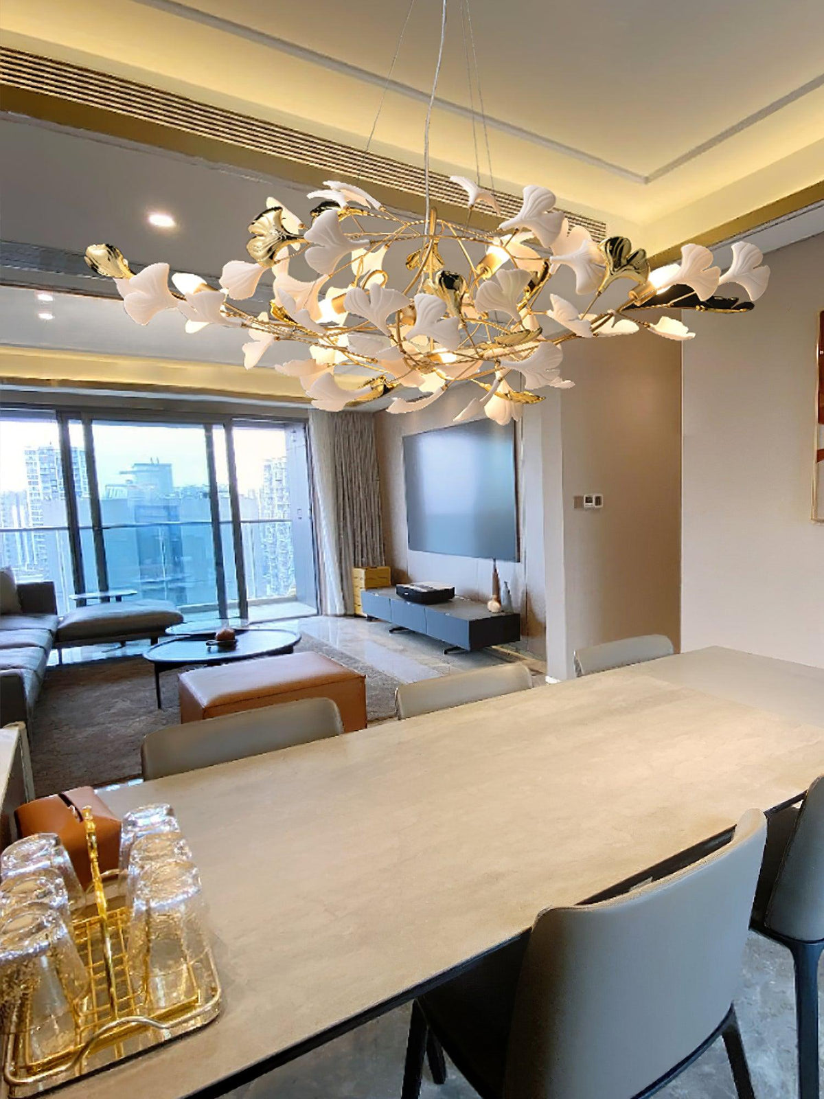 Gingko Chandelier S Style Nature-Inspired Elegance