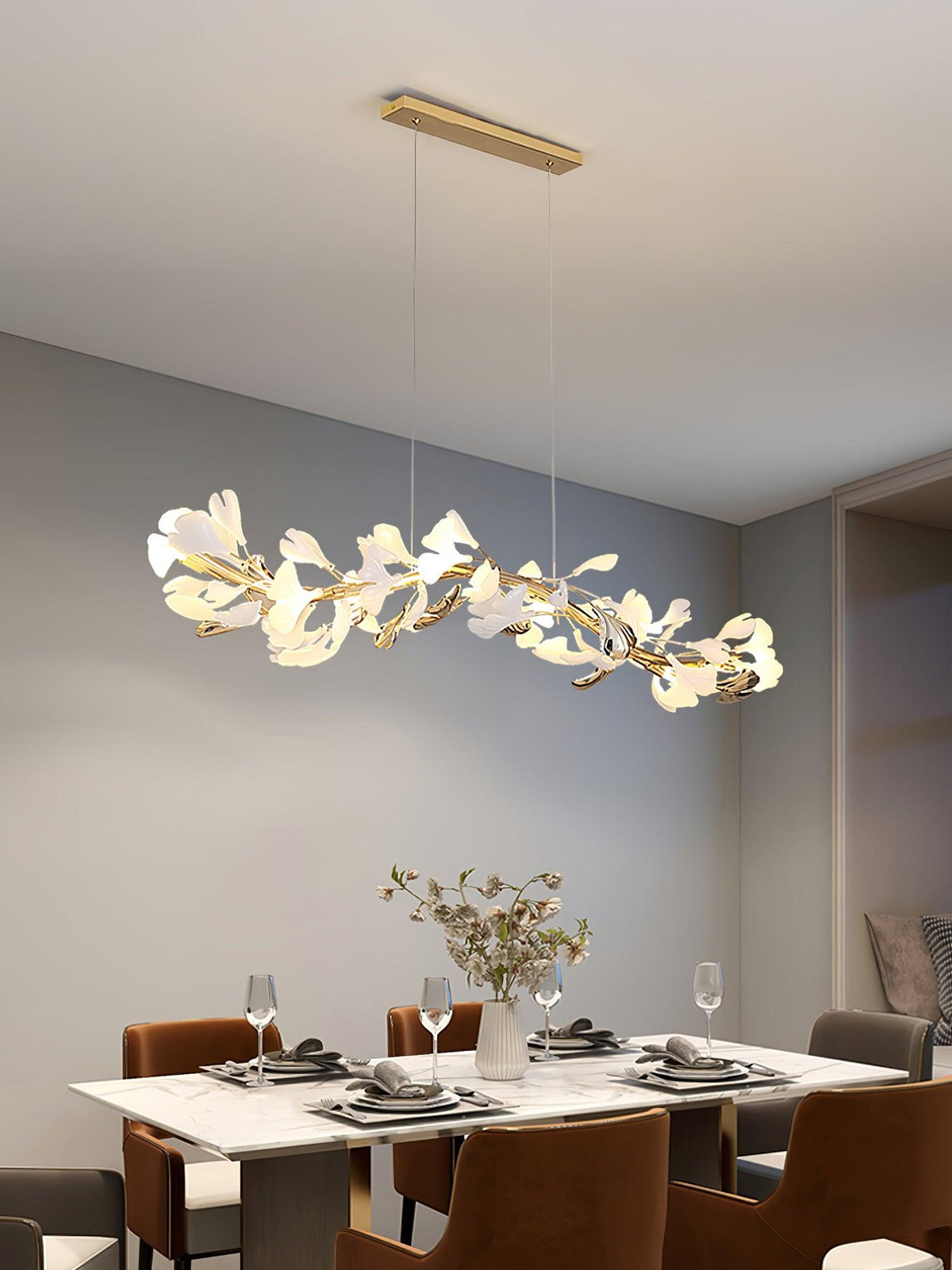 Olivia Ceramic Gingko  Chandelier 4 Styles