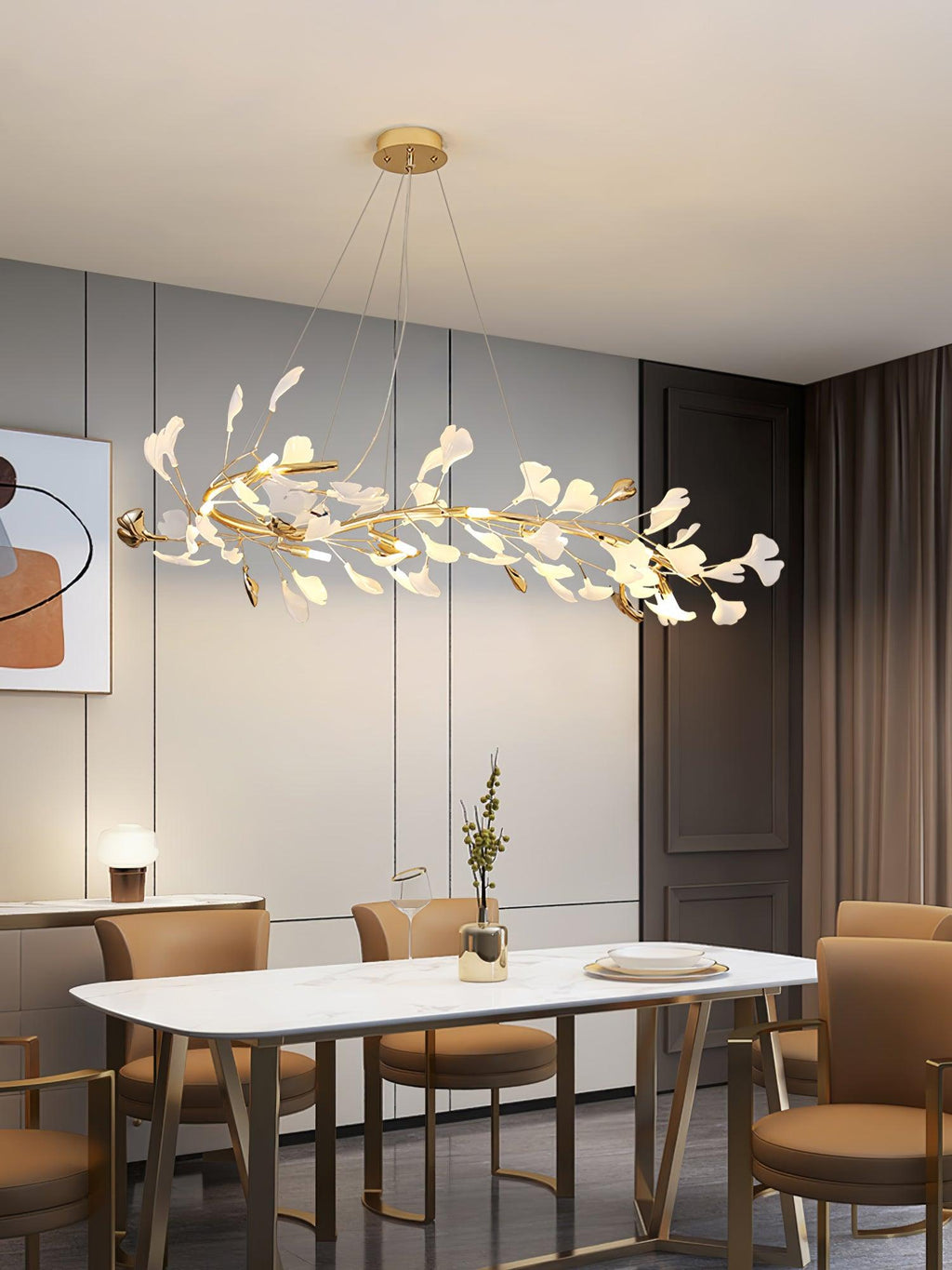 Olivia Ceramic Gingko  Chandelier 4 Styles