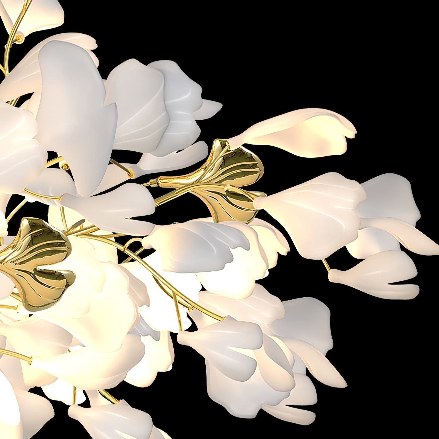 Ivmarel Gingko Long Branch Ceramics Chandelier