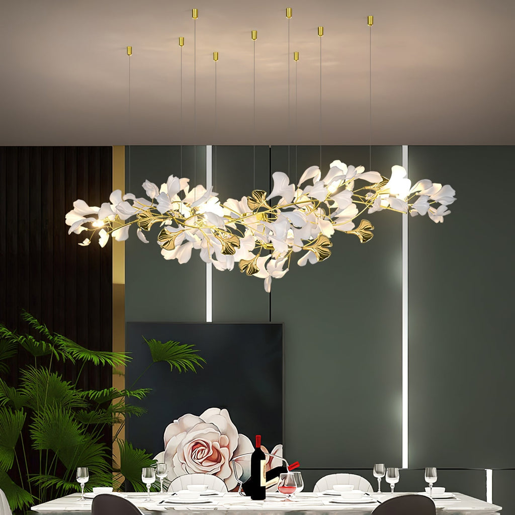 Olivia Ceramic Gingko  Chandelier  Luxury  Hotel Staircase