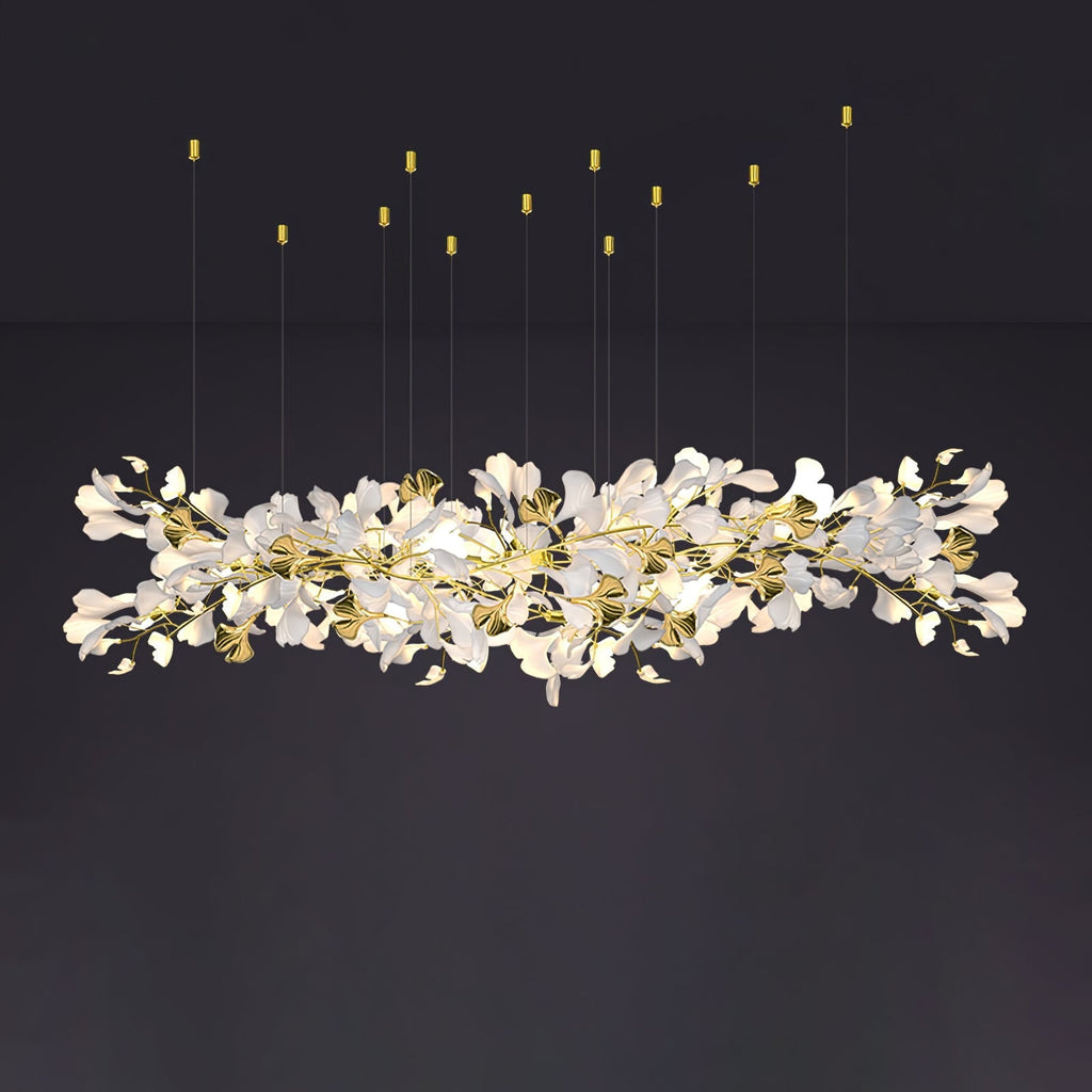 Olivia Ceramic Gingko  Chandelier  Luxury  Hotel Staircase