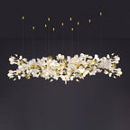 Olivia Ceramic Gingko  Chandelier  Luxury  Hotel Staircase