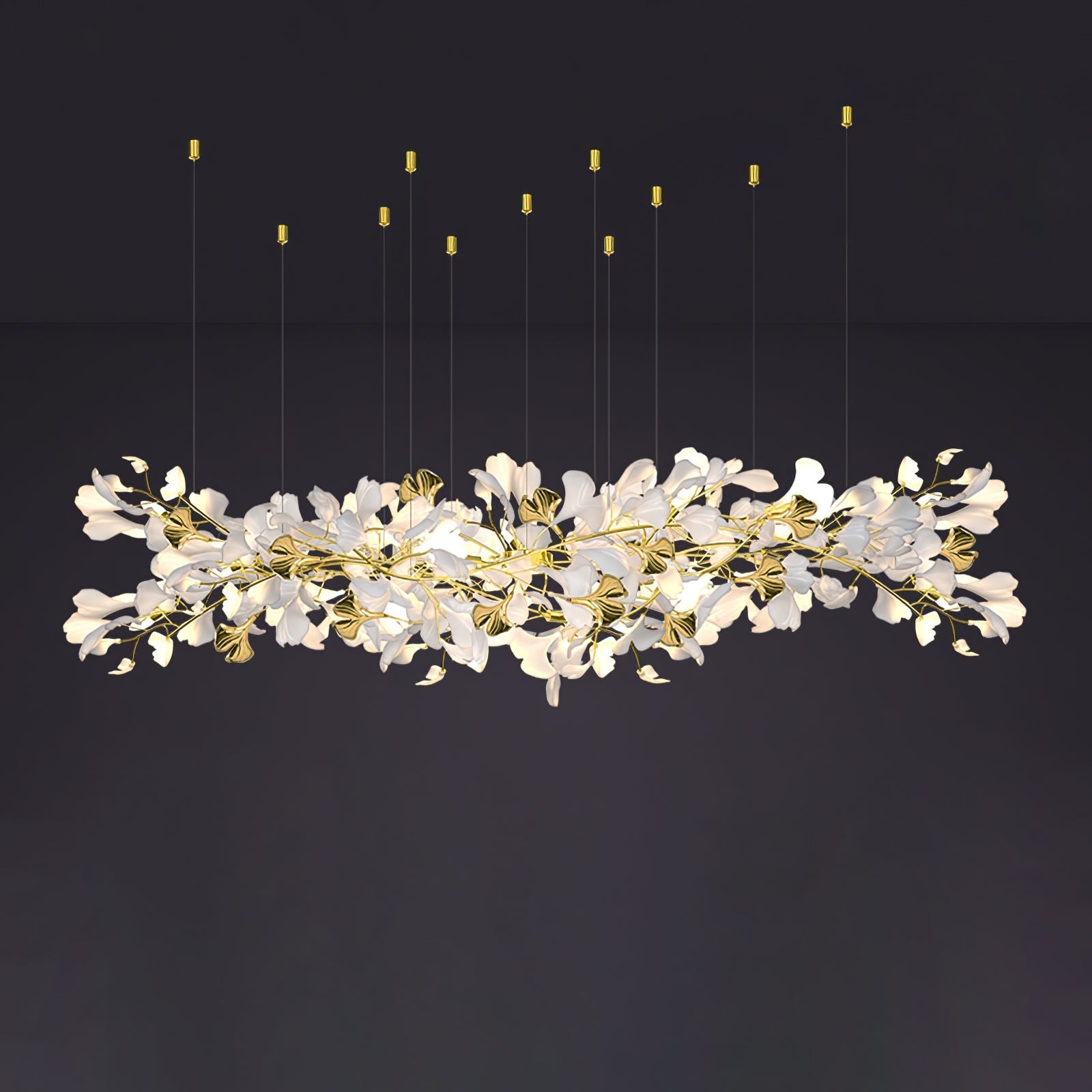 Olivia Ceramic Gingko  Chandelier  Luxury  Hotel Staircase