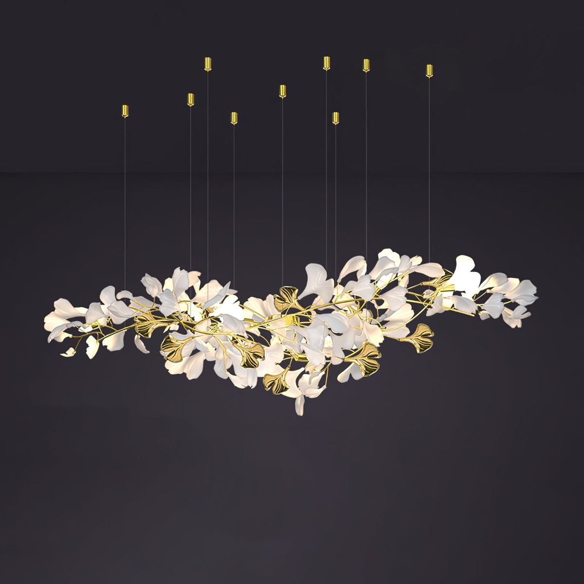 Olivia Ceramic Gingko  Chandelier  Luxury  Hotel Staircase
