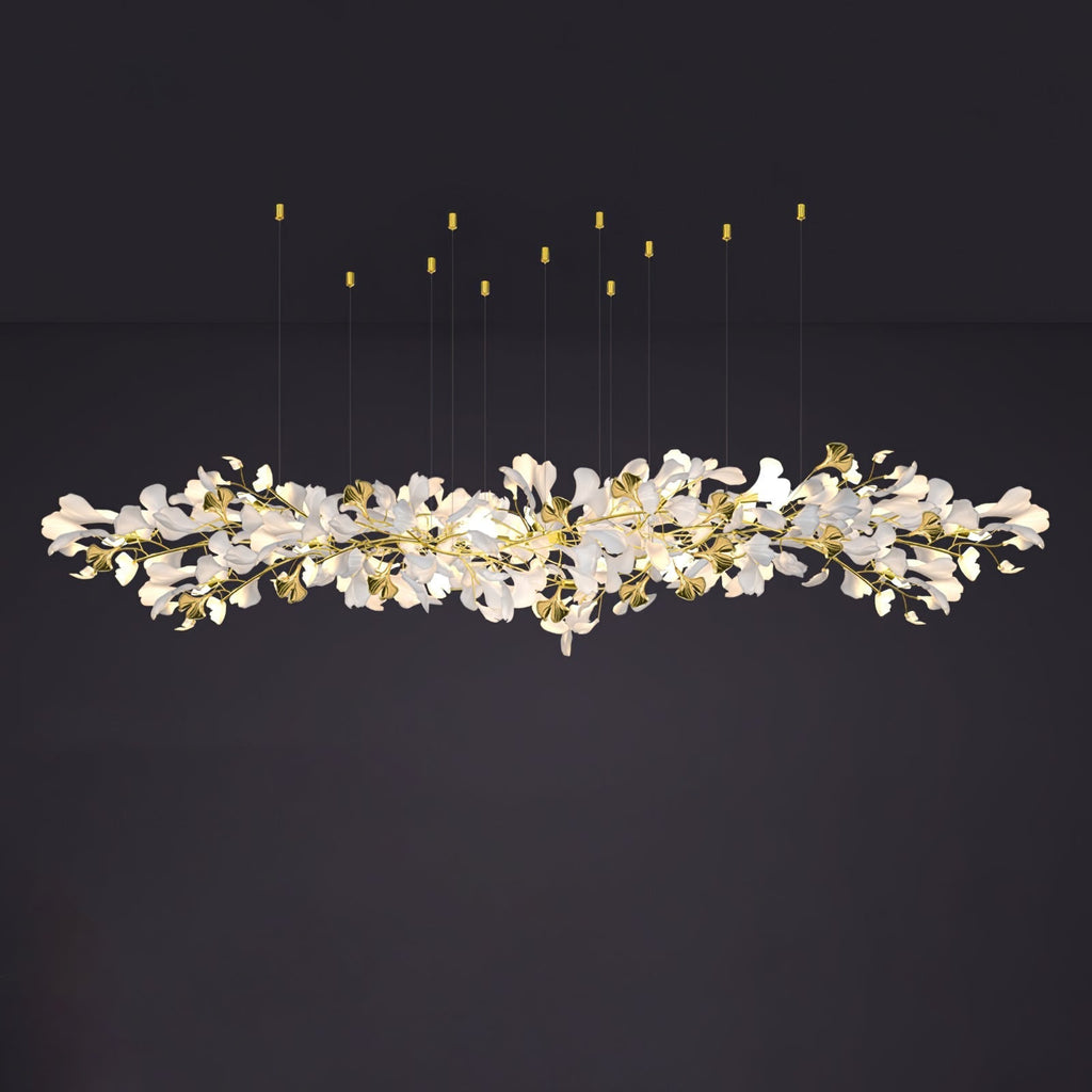 Olivia Ceramic Gingko  Chandelier  Luxury  Hotel Staircase