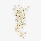 Olivia Ceramic Gingko  Chandelier  Luxury  Hotel Staircase