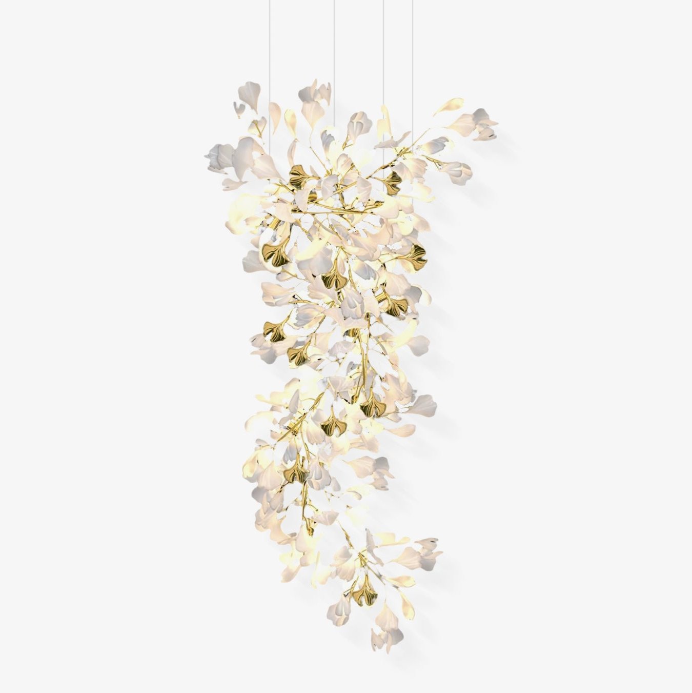Olivia Ceramic Gingko  Chandelier  Luxury  Hotel Staircase
