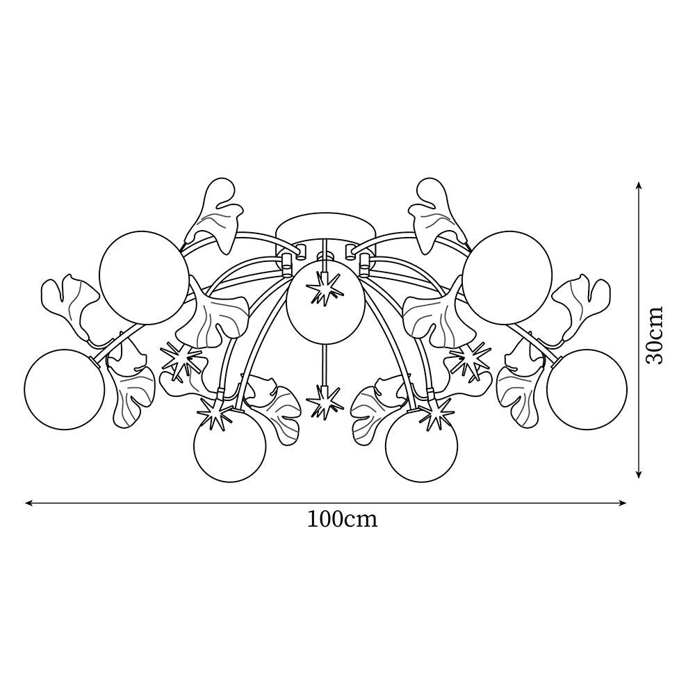 Capiz Gingko Glass Ball Ceiling Light