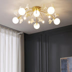 Capiz Gingko Glass Ball Ceiling Light
