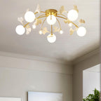 Capiz Gingko Glass Ball Ceiling Light