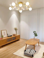 Capiz Gingko Glass Ball Ceiling Light