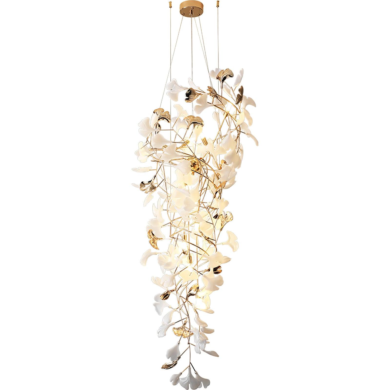 Olivia Ceramic Gingko Cascading Chandelier